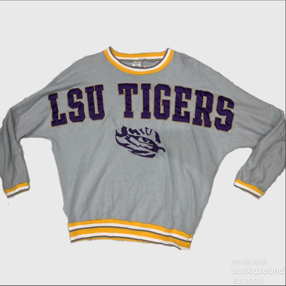 PINK LSU Tigers purple and gold sweatshirt